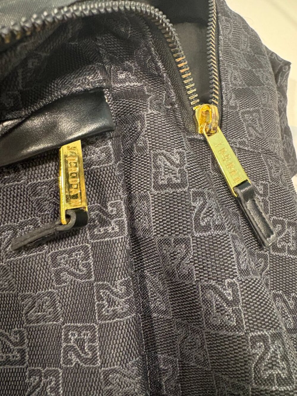 Back to School Jordan Monogram Backpack Black Gold Jumpman 23 Jacquard Full Size - Picture 4 of 14
